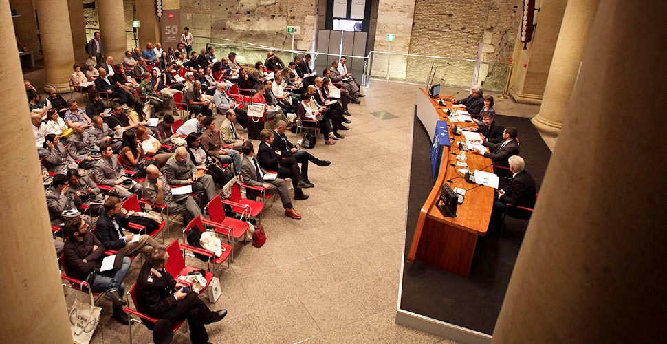 Un momento del convegno alla Sala del Tempio di Adriano, Roma